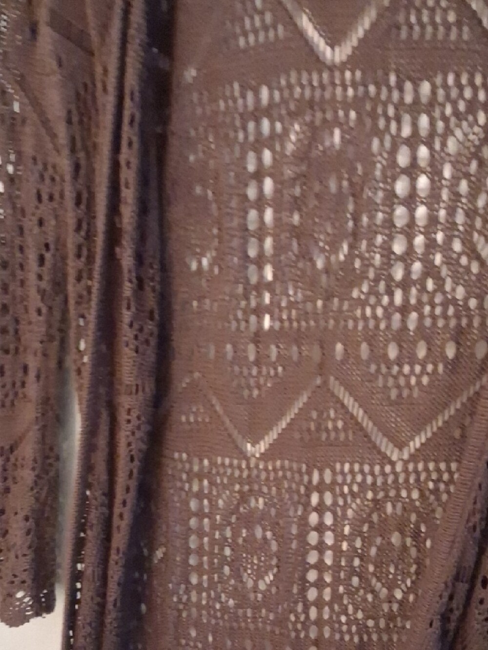 Chelsea & Theodore Chocolate Brown Open-Knit Long Cardigan - Picture 4 of 4